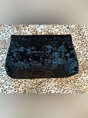 Banana Republic Black Crushed Velvet Clutch